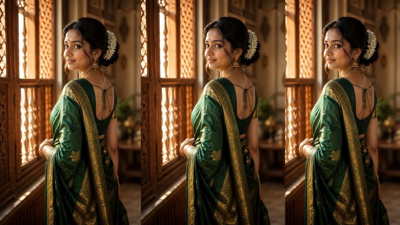 Emerald Green Kanjeevaram Silk Saree